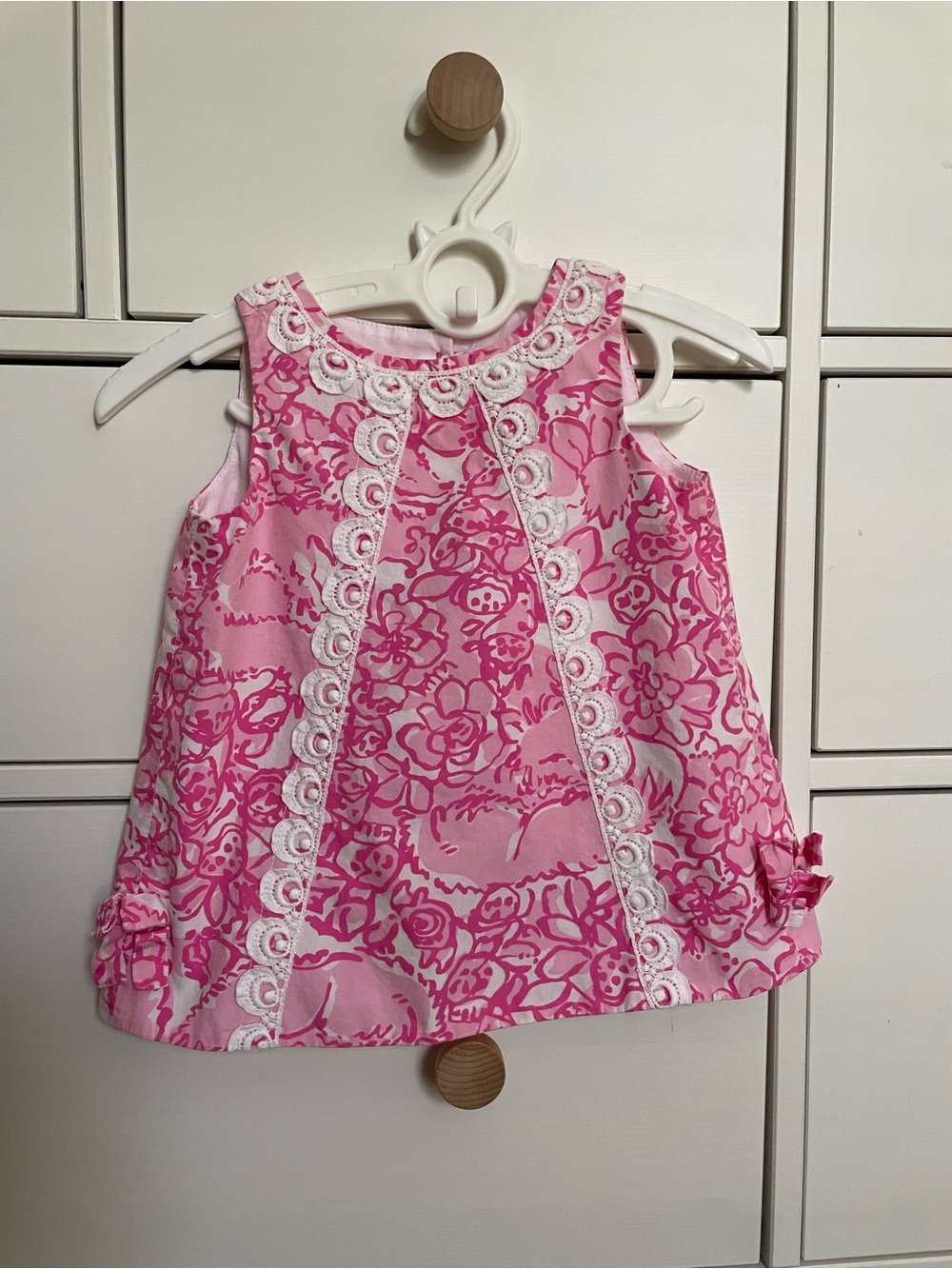 Lilly Pulitzer Pink Floral Lace-Trim Dress